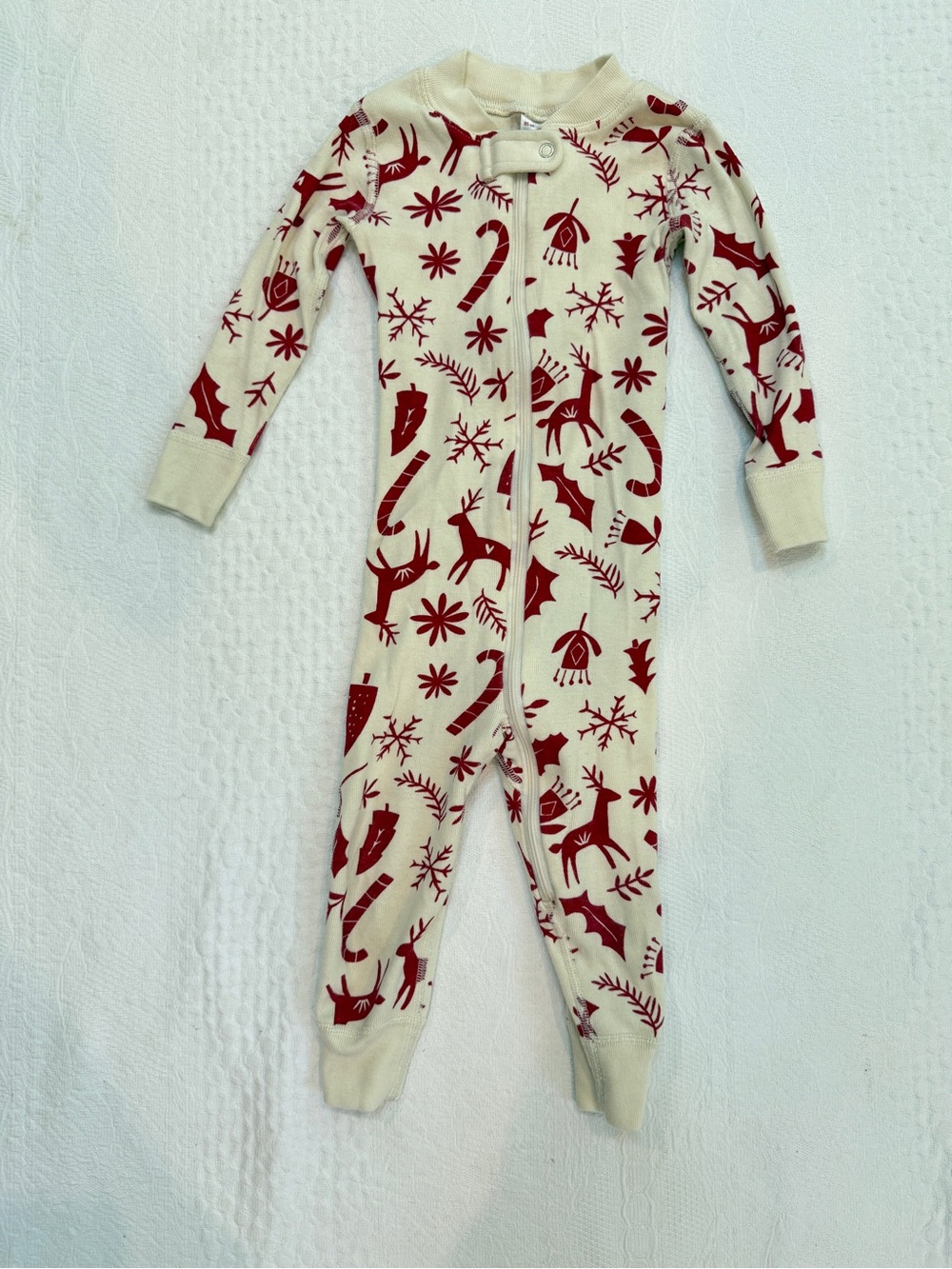Hanna Andersson Scandi Deer Sleeper Christmas Pajamas Size 80 18-24 Months